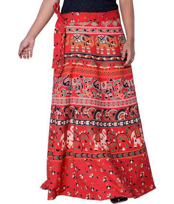 Sttoffa Cotton Wrap Skirt - Red