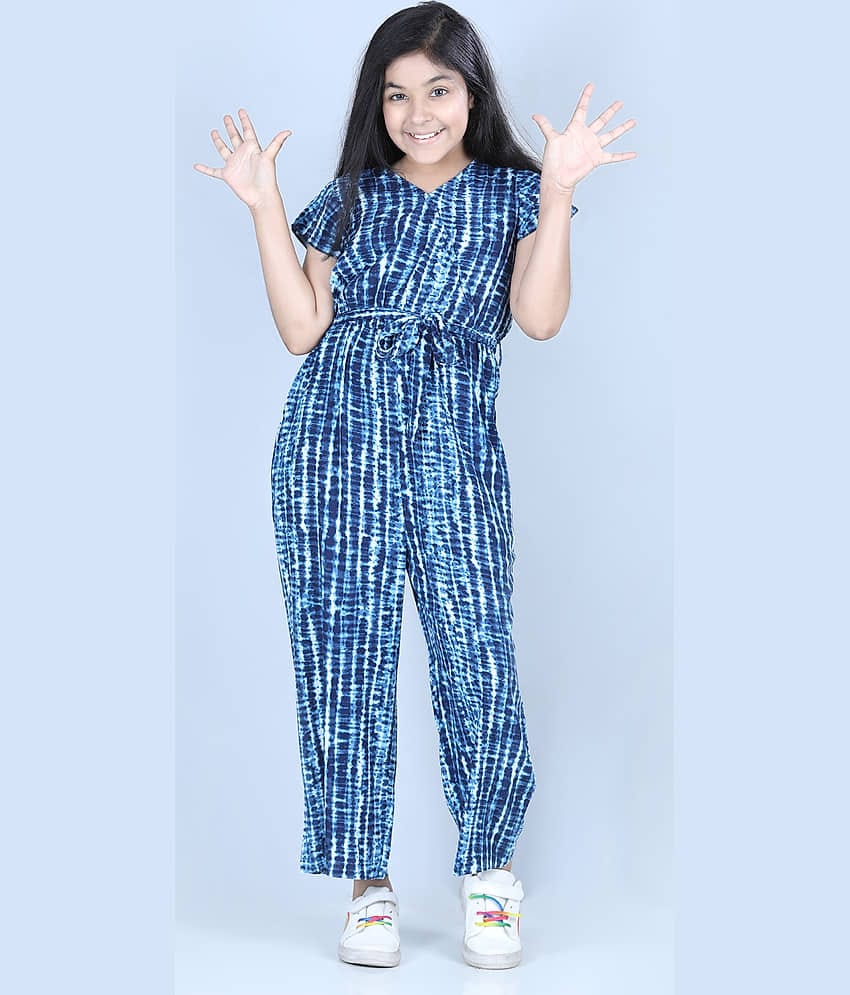 StyleStone Girls Viscose Jumpsuit ( Pack of 1 , Navy )