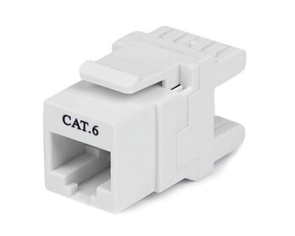 Cat 6 180 Degree Keystone Jack RJ45 Ethernet Wall Jack - 110 UTP