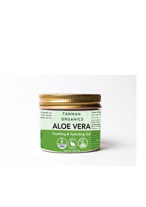 TANMAN ORGANICS Pure Natural Non-Toxic Aloe Vera Gel smooth gel for Acne, Scars, Glowing, Radiant And Moisturise Skin -100 ml
