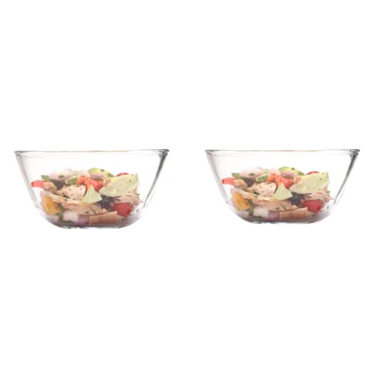 Femora Borosilicate Glass Microwave Safe All-Purpose Mixing Bowl,400 Ml, 700 ML, Set of 2