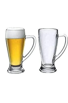 Light Beer Clear Classic Pilsner Glass, 410 ML, Set of 2, Executive Juice Mug with Handle, Scratch Resistant & Easy to Clean, Dishwasher Safe Mug, Transparent Light Beer Clear Classic Pilsner Glass, 410 ML, Set of 2, Executive Juice Mug with Handle, Scratch Resistant & Easy to Clean, Dishwasher Safe Mug, Transparent