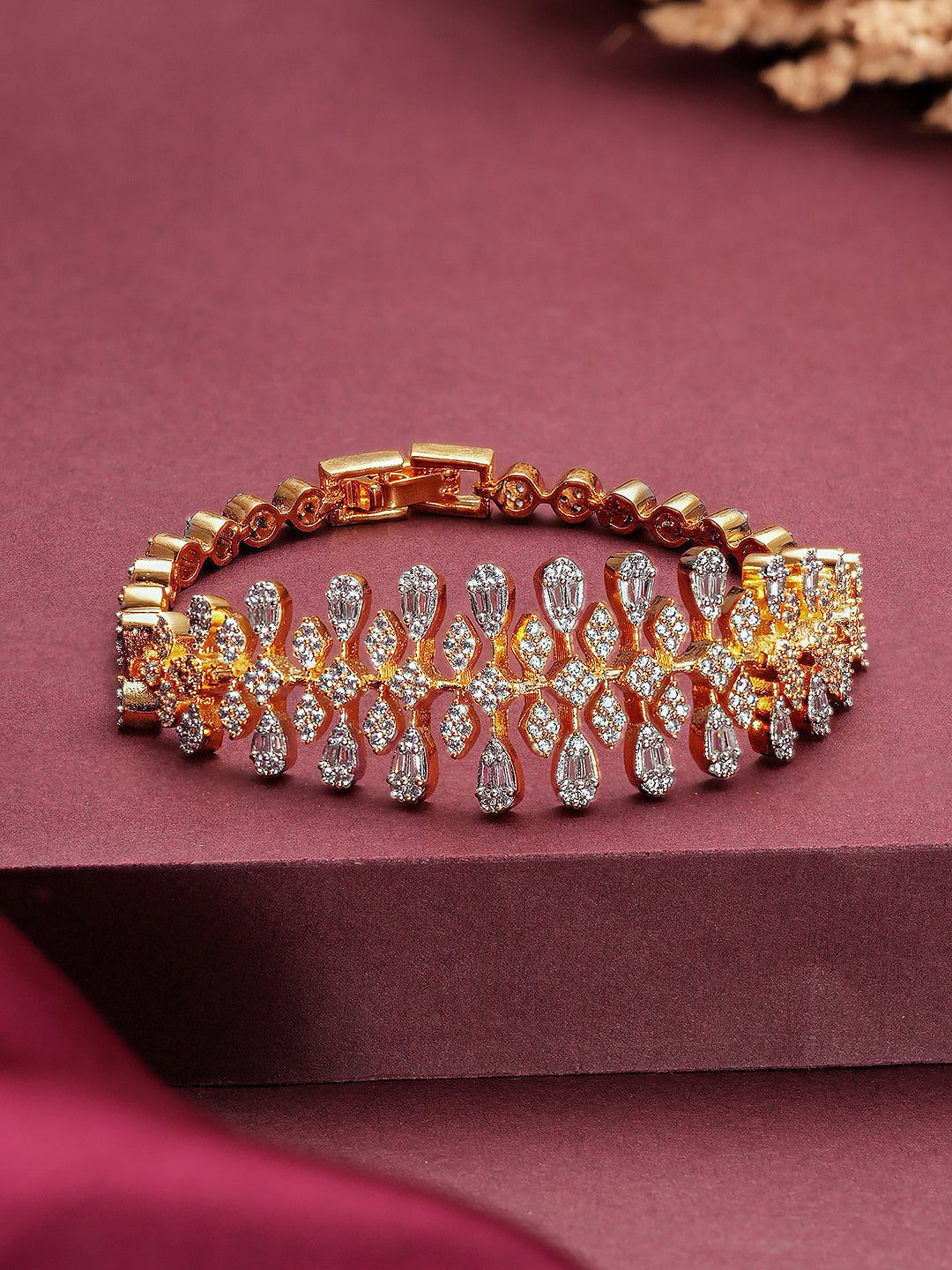 Gold Plated AD Minimal Designer Wraparound Bracelet