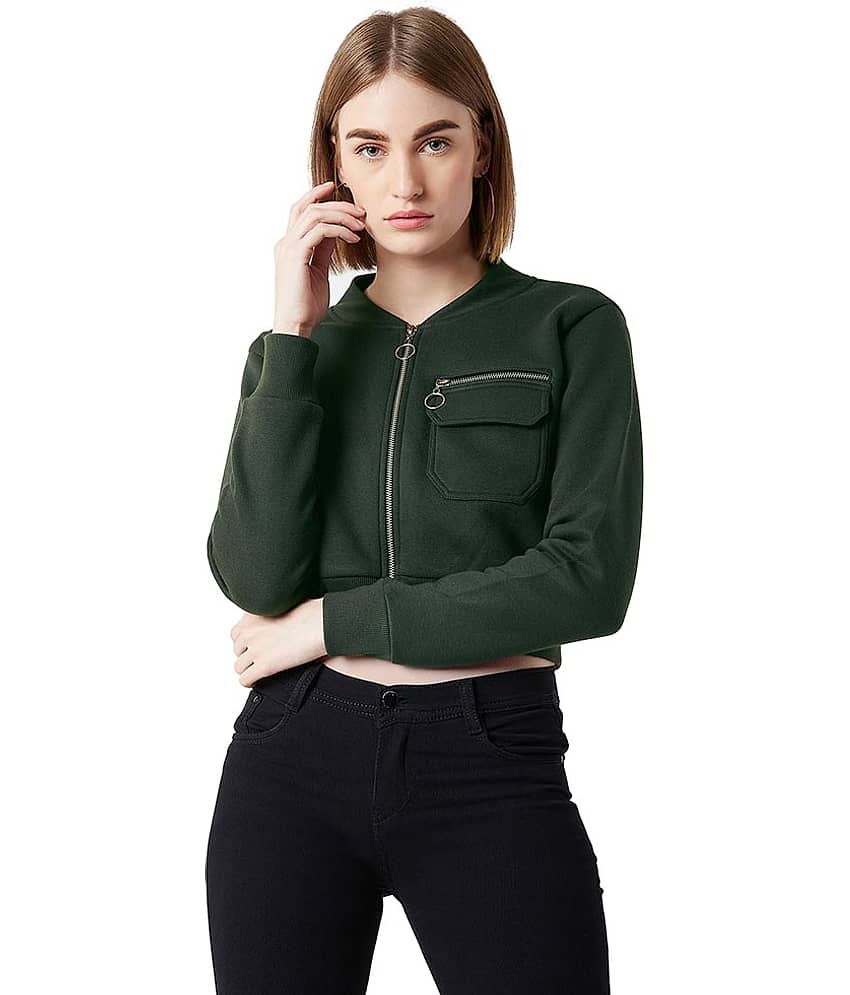 Miss Chase Cotton Green Bomber Jackets