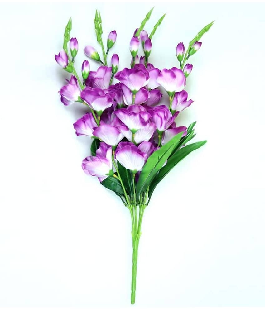 Green plant indoor Bougainvellia Blue Artificial Flowers Bunch - Pack of 1