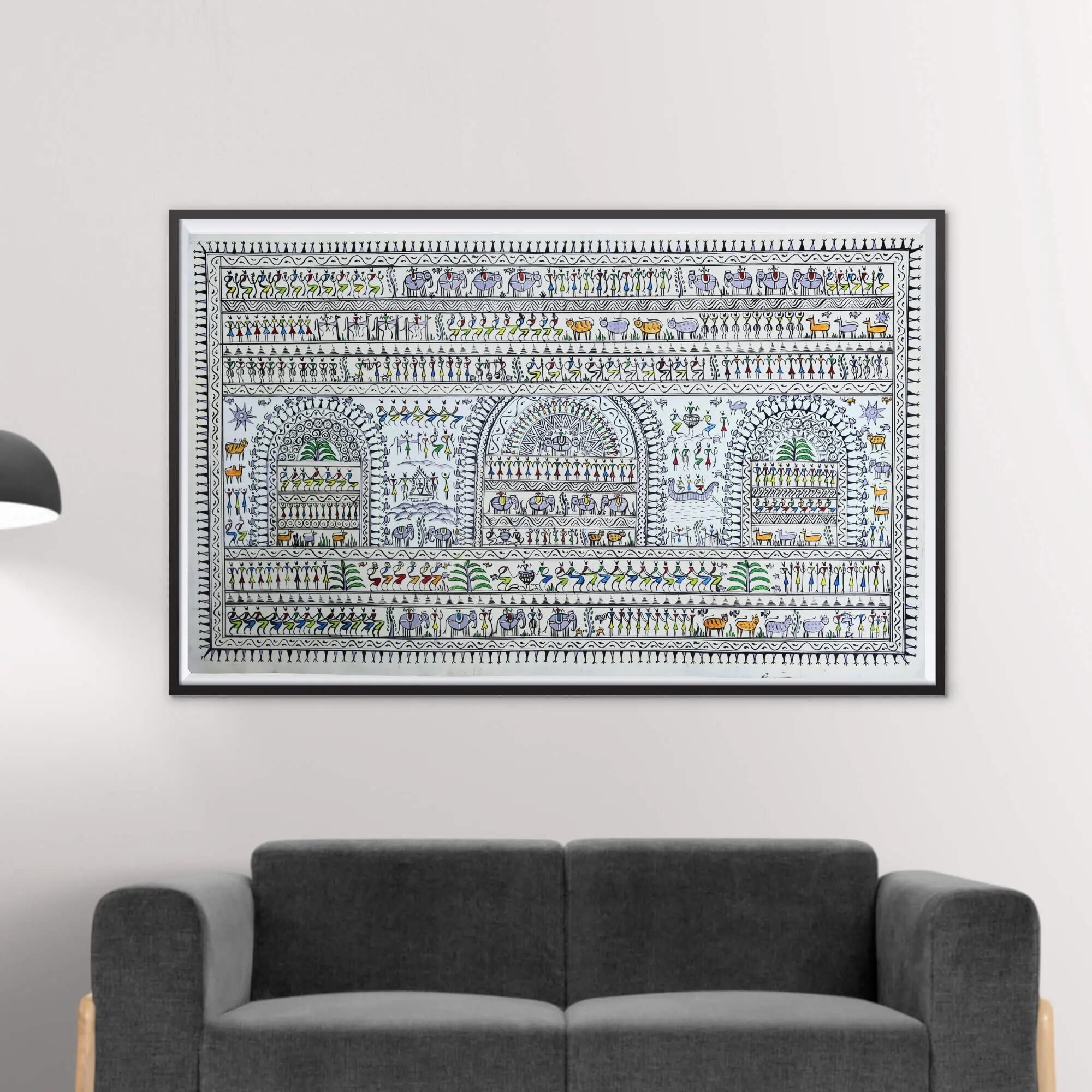 Saura Tribal Artwork with Pattachitra