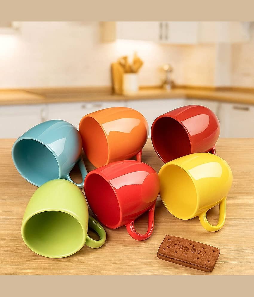 Love Unlimited Solid Bone China Tea Cup 150 ml ( Pack of 6 )