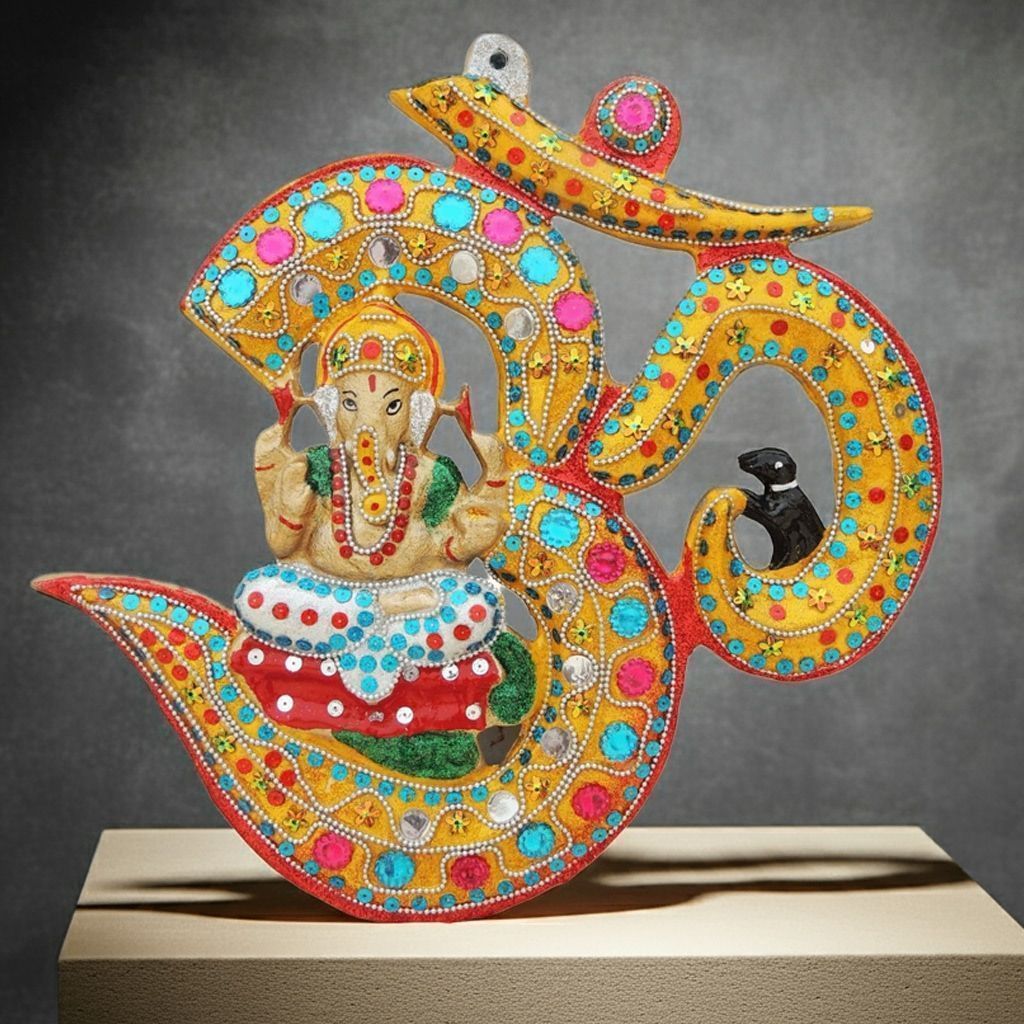 Aluminium  Showpiece Om Ganesh Colour (ASMAS250 C)