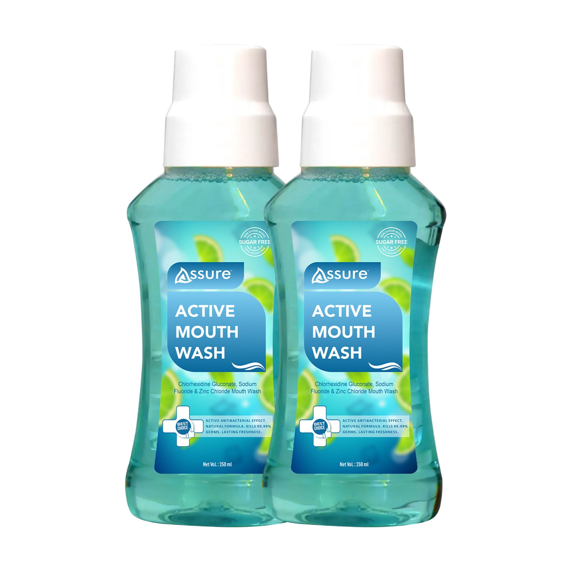 Assure Active Mouth Wash Liquid, 250 ml - Pack of 2