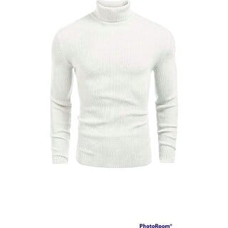 Fashlook Mens White Solid High Neck Full Sleeve Sweatshirt Fashlook Mens White Solid High Neck Full Sleeve Sweatshirt