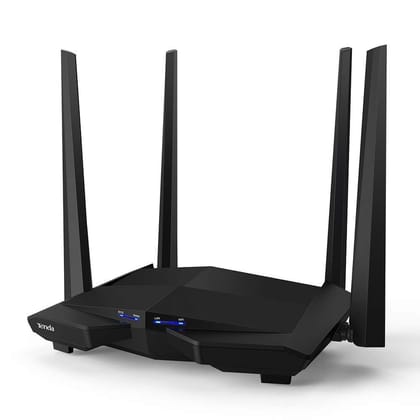 Tenda AC10 AC1200 Wireless Smart Dual-Band Gigabit WiFi Router, MU-MIMO, 4 Gigabit Ports, 867Mbps/5 GHz+ 300Mbps /2.4GHz, (Black)
