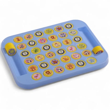 Braintastic Memory Chess Game for Kids  Educational Matching & Memory Learning Toy, Animals & Fruits Theme, 2 Player Board Game for Kindergarten Children (Blue)