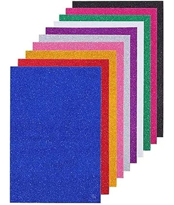 ECLET A4 non adhesive Glitter Foam Sheet Sparkles 2 mm Thick 10 Different Color, for Art & Craft