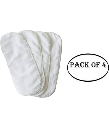 YUTIRITI 4Pc Washable Microfiber Diaper Changing Insert Cloth Pad Cover for Babies - White