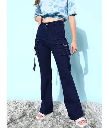 Dolce Crudo - Navy Blue Denim Bootcut Women's Jeans ( Pack of 1 )