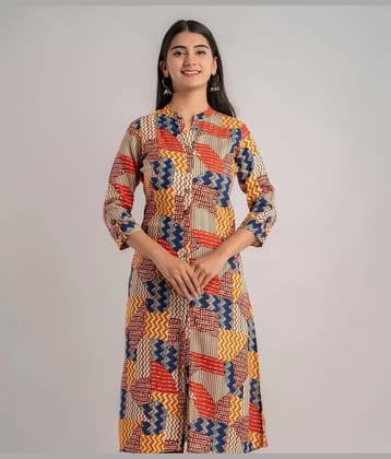 MAUKA - Multicolor Rayon Women's Front Slit Kurti ( Pack of 1 )