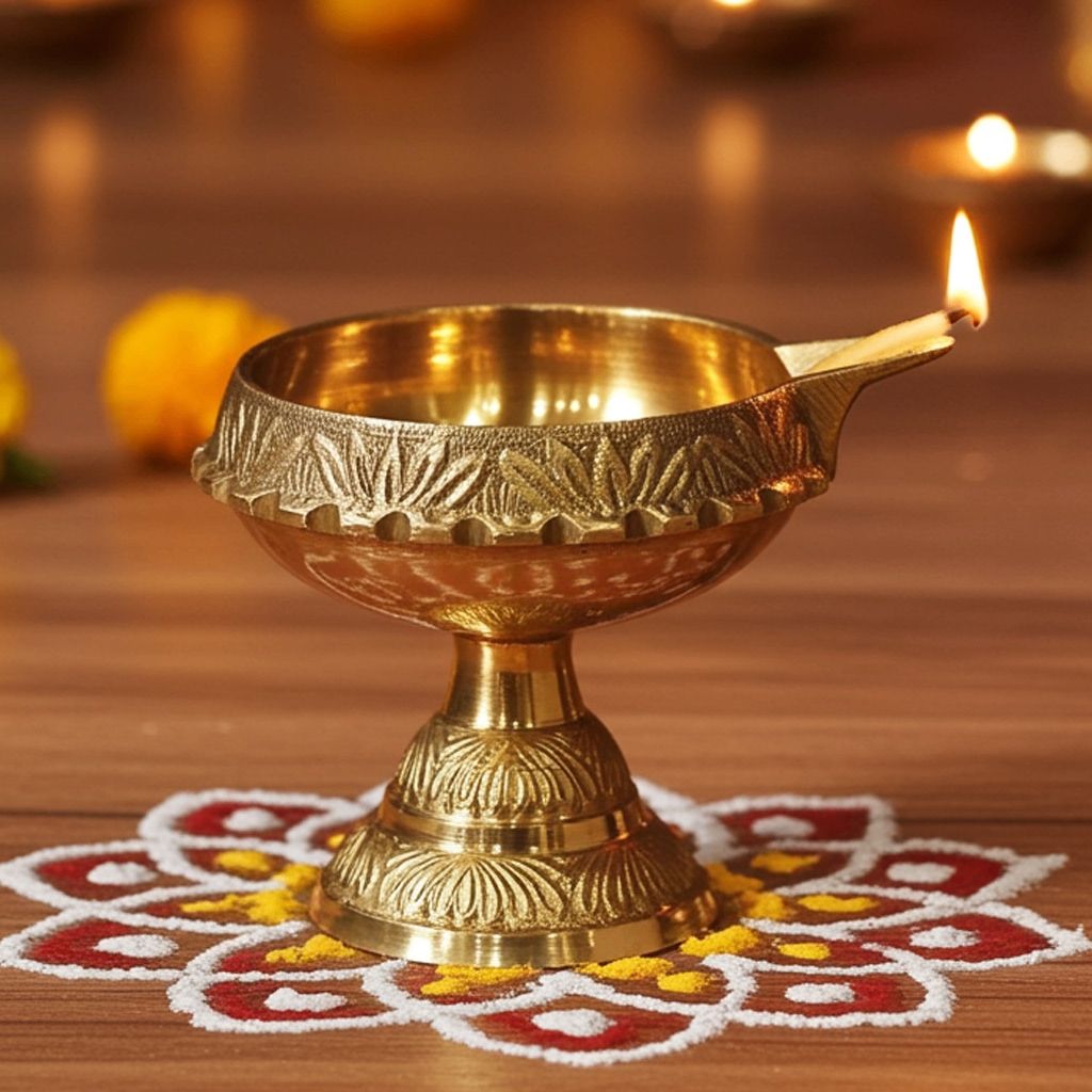 Brass Stand Kuber Deepak No. 4 (ZMAS194 F)