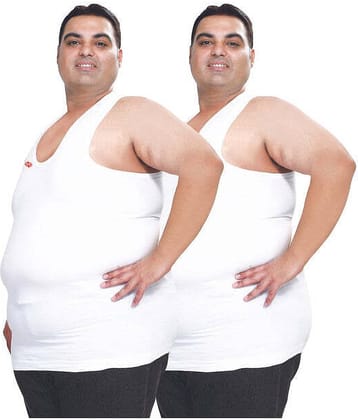TT Pack of 2 Cotton Basic Vest For Men ( White )