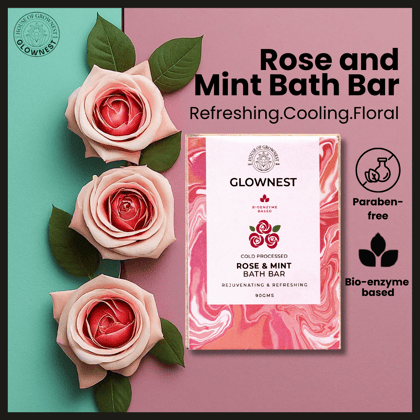 Glownest Bioenzyme Based Rose & Mint Bath Bar (90g)