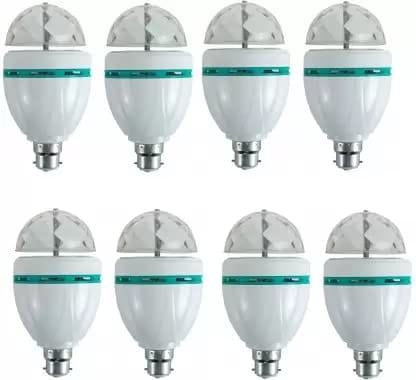 Elecsera 360 Degree LED Bulb Disco Light, LED Light, LED Disco Light for Party Pack of 8 Single Disco Ball (Ball Diameter: 2.5 cm) Multicolor