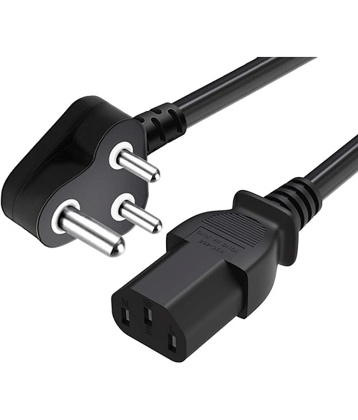 1.5m Power Cord 3 Pin Power Supply For Pc, Montior, Printer - Black