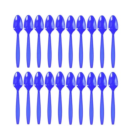 Premium Plastic Royal Blue Spoons - 20PCS