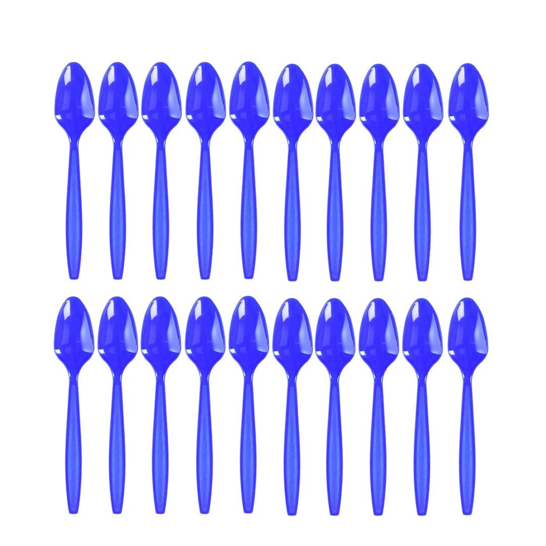 Premium Plastic Royal Blue Spoons - 20PCS