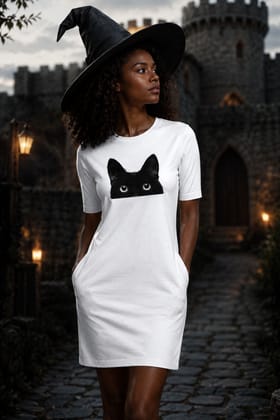 T-shirt Dress With Pockets - Everlasting Black (4 Colours) (Slim Fit)