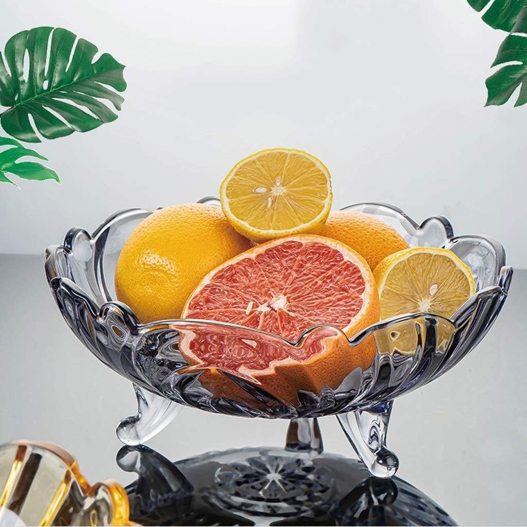 Glass Fruit Bowl Dry Fruit Plate Three-Legged Snack Candy Plates for Home, Restaurants and Companies