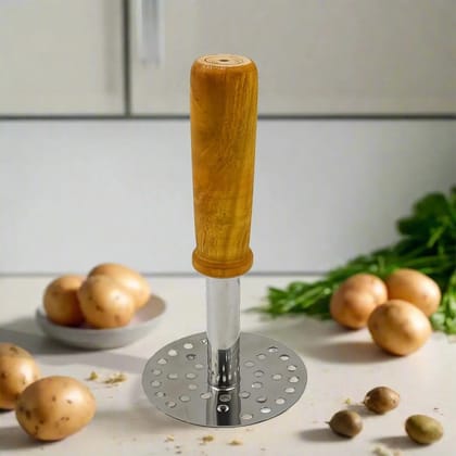 Stainless Steel Potato Masher with Wooden Handle Stainless Steel Potato Masher with Wooden Handle
