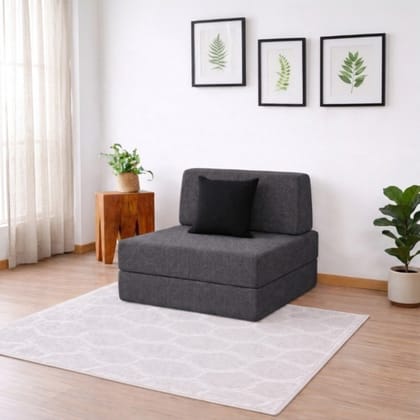 COIRFIT Folding 1 Seater Single Foam Fold Out Sofa Cum Bed (Finish Color - Dark Grey Delivery Condition - DIY(Do-It-Yourself)) COIRFIT Folding 1 Seater Single Foam Fold Out Sofa Cum Bed (Finish Color - Dark Grey Delivery Condition - DIY(Do-It-Yourself))