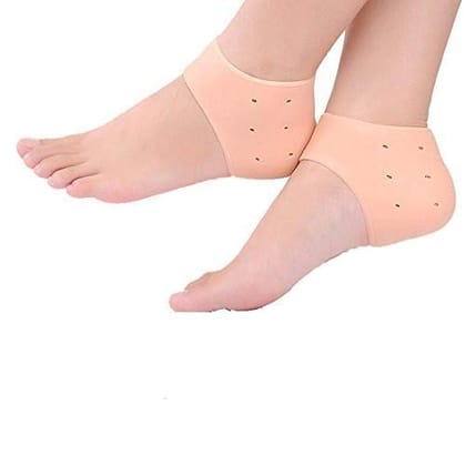 Nawani 1Pair Reusable Foot Silicone Heel Socks for Pedicure Against Cracking Chap Pain Protector Moisturizing Breathable Anti Crack Socks