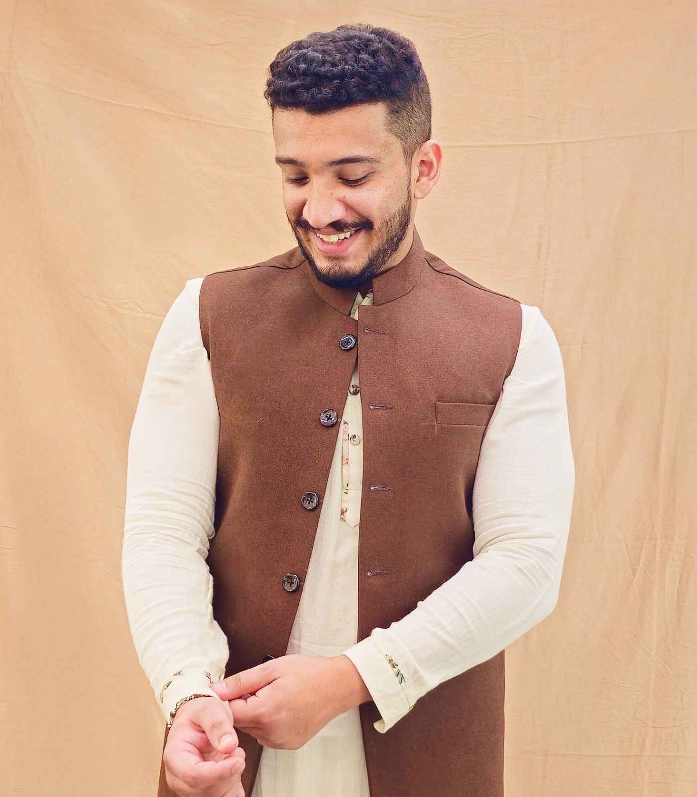 Handmade Nehru Jacket for Men to Match Your Style - Brown