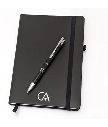 UJJi CA Logo Printed Click Metal Pen & Notebook Set