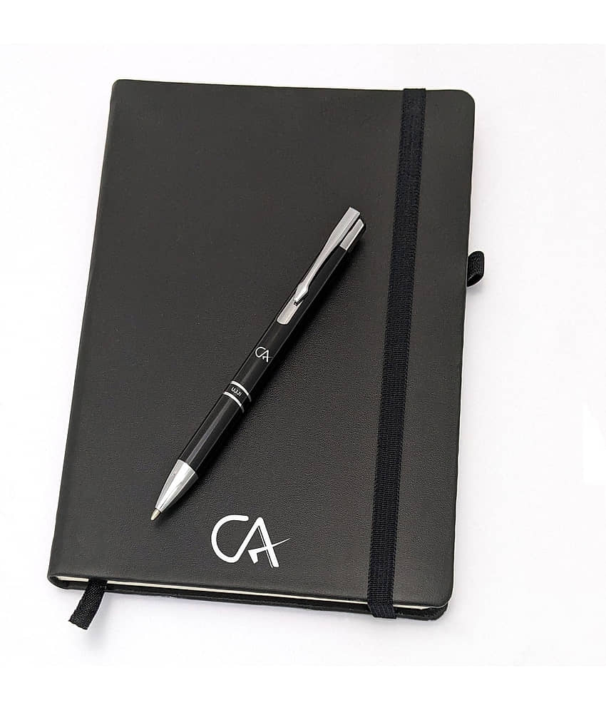 UJJi CA Logo Printed Click Metal Pen & Notebook Set