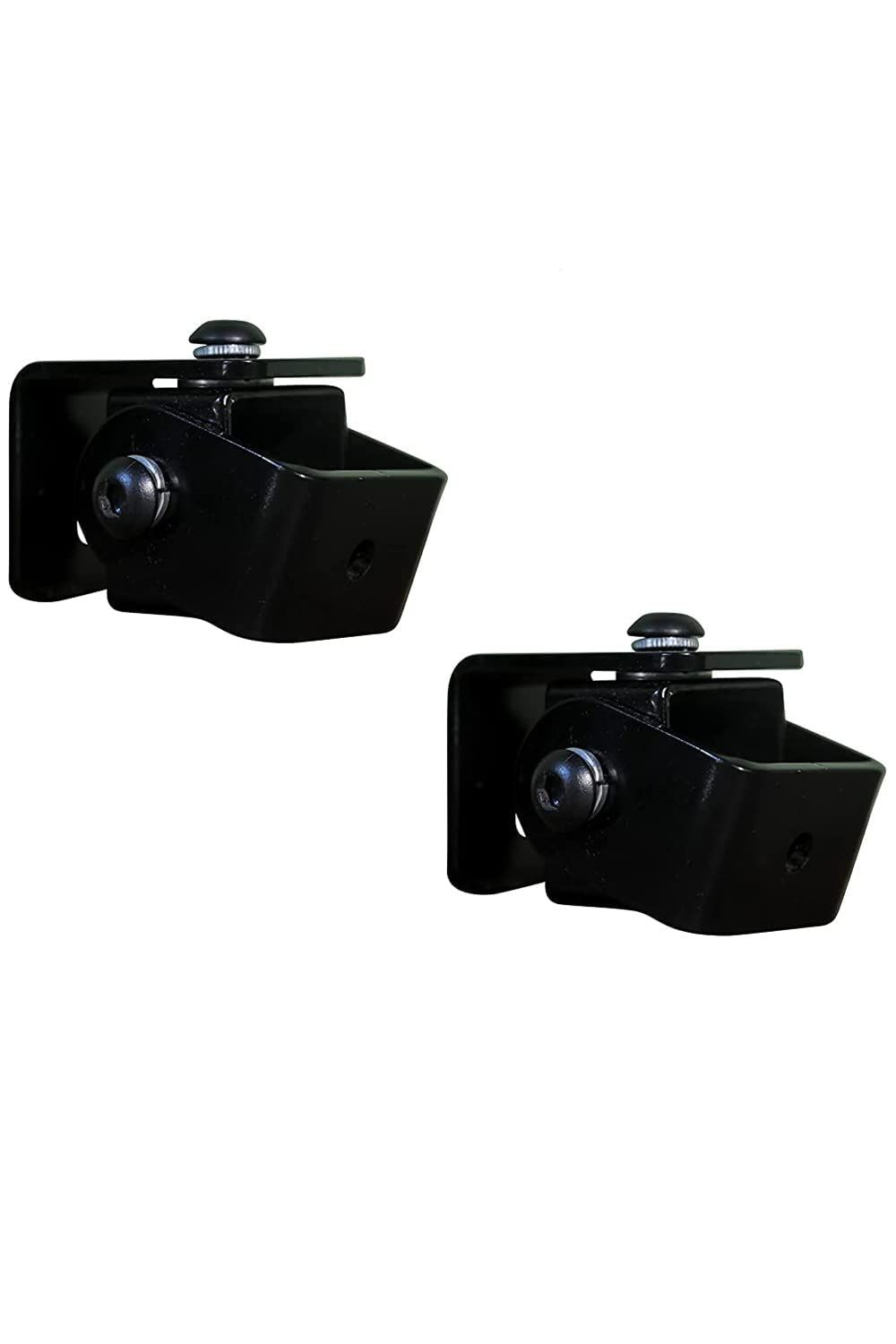 Alzarsi-SWM- D2 - Speaker Wall Mount - Bracket 2 Nos for M4 / M5 / 1/4'' x 20UNC Thread Hole/Keyhole Speakers - with Flexible Positioning Angle (Pack of 2) Black