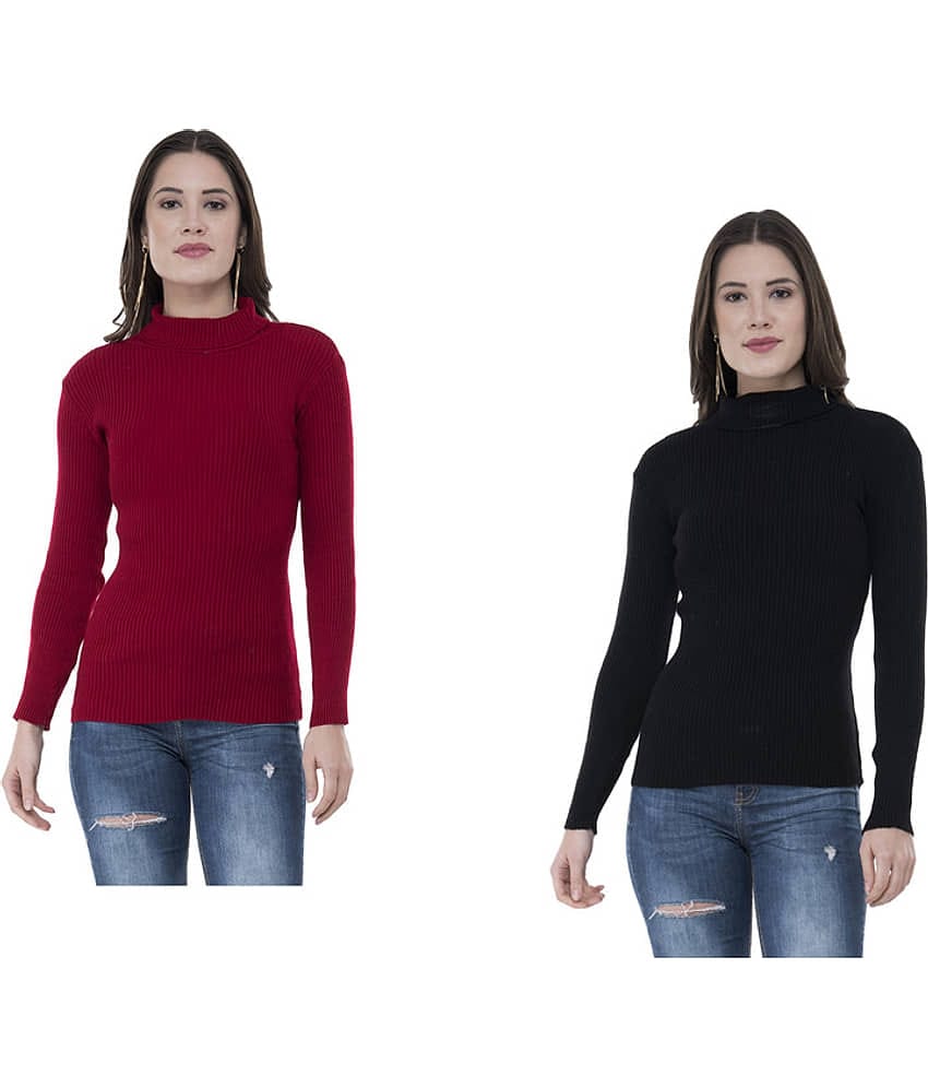 IndiWeaves Woollen High Neck Women's Skivvy - Multi Color ( Pack of 2 )