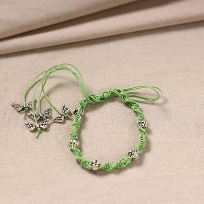 Green - Handmade German Silver Bracelet 40 Green - Handmade German Silver Bracelet 40