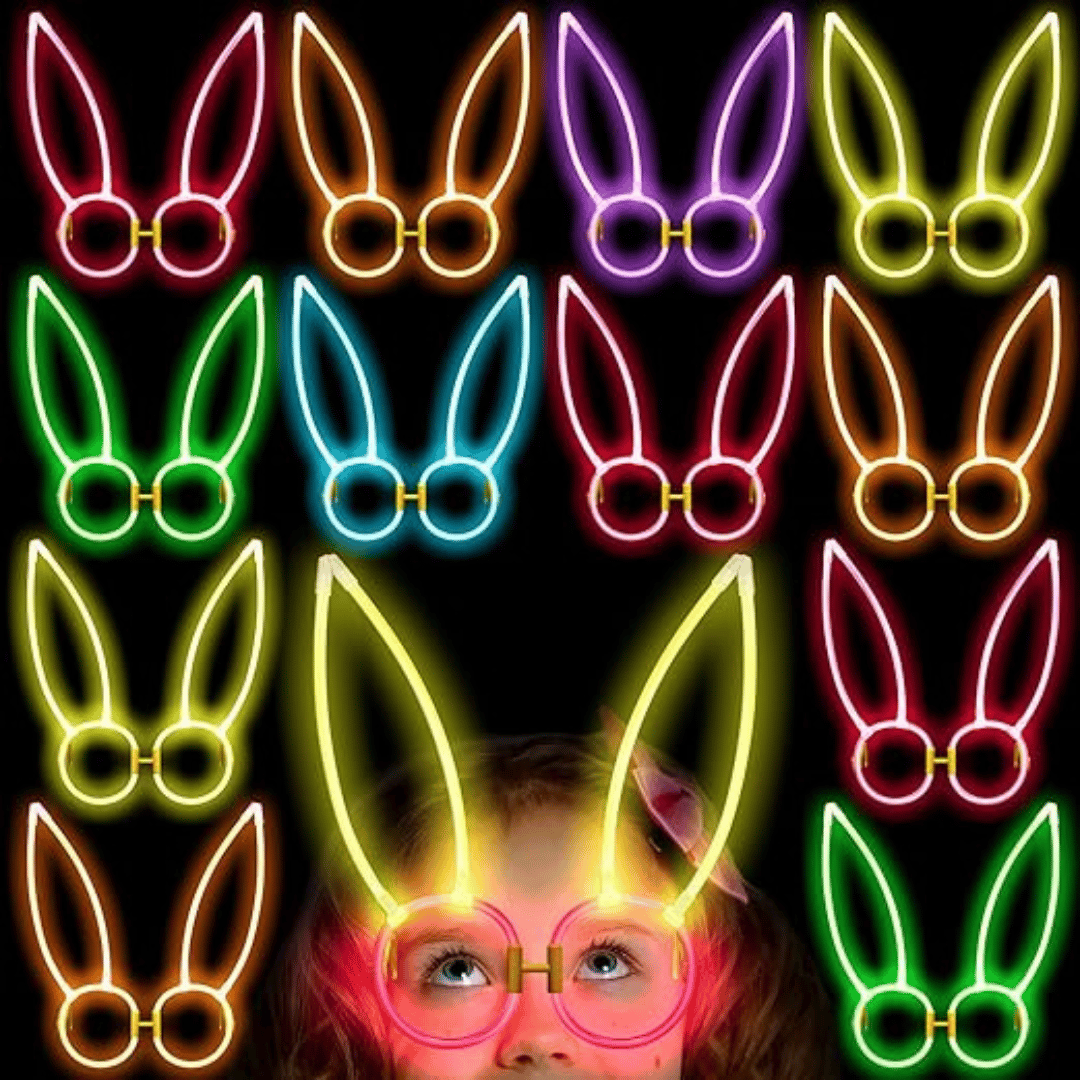 Glow In The Dark Bunny Headband Glow in The Dark Headband Rabbit Ear headband for Kids, Teens, Adults