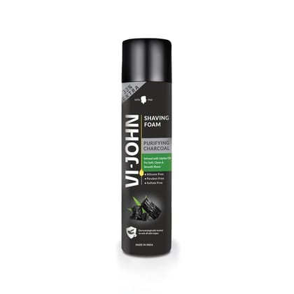 VI-JOHN Charcoal Shaving Foam Infused with Jojoba Oil 300g