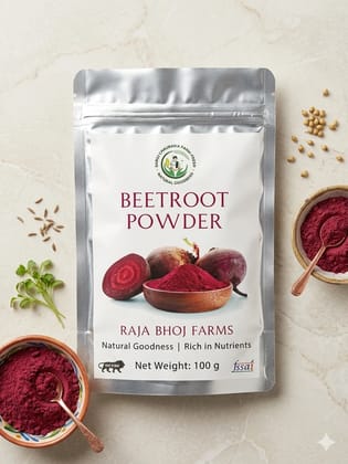 Raja Bhoj Farms Beetroot Powder Natural Dried Beetroot Powder 100 Gram