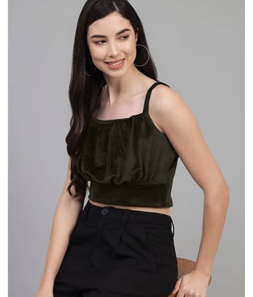 Addyvero Women's Velvet Crop Top ( Green )