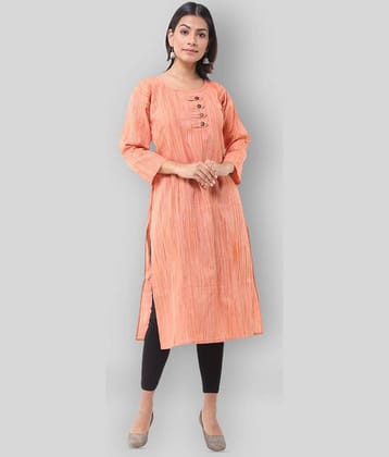 DESHBANDHU DBK Orange Cotton Straight Kurti