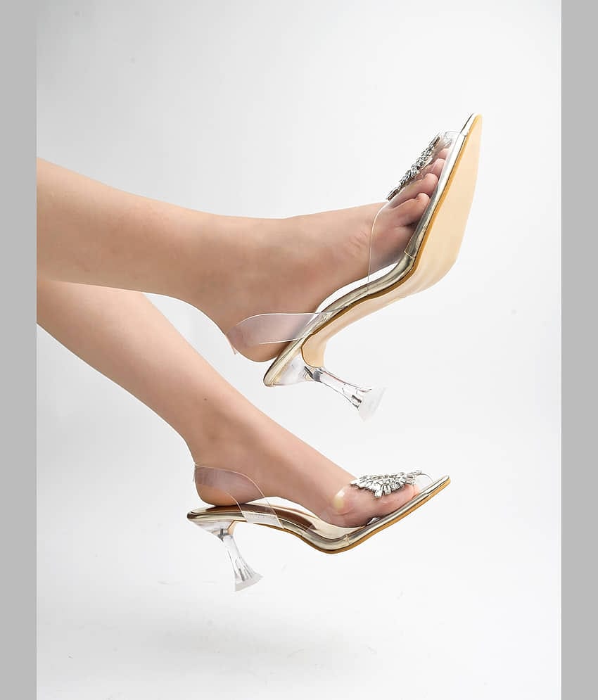 Shoetopia - Gold Women's Sandal Heels