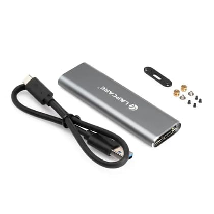 LAPCARE M.2 NVMe SSD Enclosure with USB 3.1 Gen 2 Type-C, 10Gbps Speed, Slim Design, Heat Dissipation