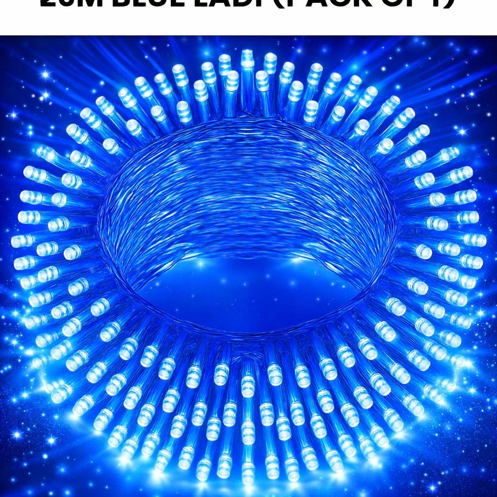 SPARKWORLD 74 LEDs Blue Rice Lights | 21 Meter Decorative String Light | Steady Glow | Pack of 1 | Size: 25 M