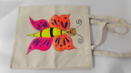 Hand painted cotton Tote Bag