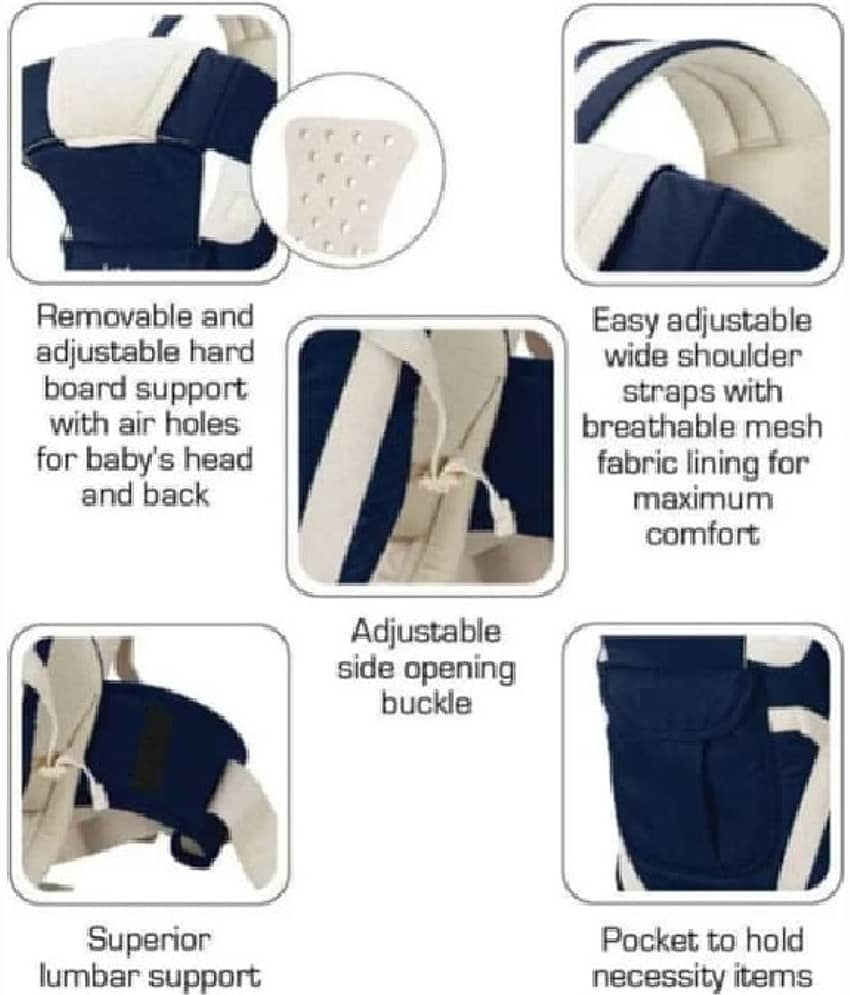 Elegant Baby Carrier with 4 carry positions, for 4 to 24 months baby