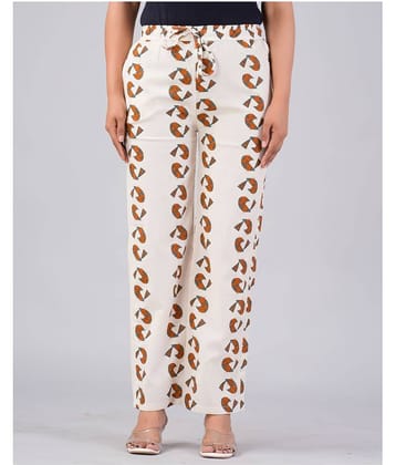 MAUKA - White Cotton Women's Palazzo ( Pack of 1 )