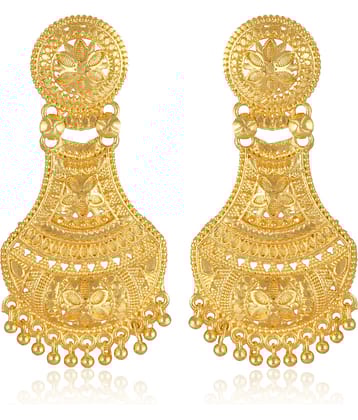 VIVASTRI Golden Stud Earrings ( Pack of 1 )